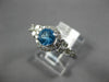 ESTATE .85CT DIAMOND & AAA BLUE TOPAZ 14KT ROSE GOLD 3D FLOWER FILIGREE FUN RING