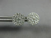 ESTATE LARGE 1.0CT DIAMOND 14KT WHITE GOLD SOLITAIRE HALO CLUSTER STUD EARRINGS
