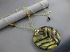 ESTATE DESIGNER 14K Y GOLD LARGE MURANO GLASS HANGING LARIAT NECKLACE 20" #2693