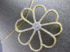 ESTATE EXTRA LARGE 2.85CT DIAMOND 18KT YELLOW GOLD FLOWER LOVE FLOATING PENDANT