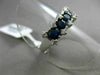 ESTATE WIDE 1.92CT DIAMOND & SAPPHIRE 14K WHITE GOLD 3D 5 STONE ANNIVERSARY RING