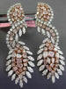 LARGE 16.43CT WHITE & PINK DIAMOND 18K WHITE & ROSE GOLD INFINITY SWIRL EARRINGS