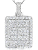 ESTATE EXTRA LARGE 6.48CT DIAMOND 14K WHITE GOLD CLASSIC SQUARE FLOATING PENDANT