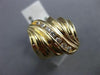 ESTATE LARGE .28CT DIAMOND 14KT YELLOW GOLD 3D CLASSIC WAVE COCKTAIL RING #18689