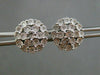 ESTATE LARGE .13CT DIAMOND 14KT WHITE GOLD 3D CLUSTER FLOWER FLAKE STUD EARRINGS