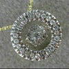 ESTATE 14KT TWO TONE GOLD 3D DANCING DIAMOND CIRCLE OF LIFE CLUSTER HALO PENDANT