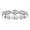 ESTATE .51CT DIAMOND 18KT WHITE GOLD 3D MILGRAIN BEZEL WEDDING ANNIVERSARY RING