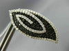 ESTATE LARGE 1.85CT WHITE & BLACK DIAMOND 14K WHITE GOLD MULTI LEAF STUD EARRING