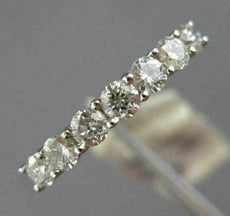 ESTATE .55CT DIAMOND 18KT WHITE GOLD 3D CLASSIC 7 STONE WEDDING ANNIVERSARY RING