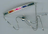 2.35CT DIAMOND & AAA MULTI COLOR SAPPHIRE 14KT WHITE GOLD 3 ROW RAINBOW BRACELET