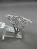 ESTATE LARGE .26CT DIAMOND 14KT WHITE GOLD OPEN FILIGREE MILGRAIN COCKTAIL RING