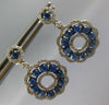 2.94CT DIAMOND & AAA CABOCHON SAPPHIRE 14KT WHITE GOLD FLOWER HANGING EARRINGS