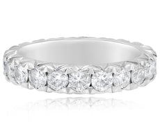 ESTATE LARGE 2.02CT DIAMOND 14K WHITE GOLD SHARED PRONG WEDDING ANNIVERSARY RING
