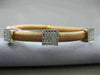 ESTATE .75CT DIAMOND 14KT WHITE & ROSE GOLD SQUARE MESH FLEXIBLE BANGLE BRACELET