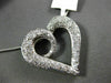ESTATE LARGE 1.10CT DIAMOND 14KT WHITE GOLD 3D OPEN HEART INFINITY LOVE PENDANT