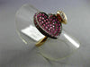 ESTATE .95CT AAA PINK SAPPHIRE & RUBY 18KT ROSE GOLD 3D DOUBLE HEART LOVE RING