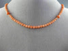 ESTATE EXTRA LONG AAA CORAL 14KT YELLOW GOLD 3D CLASSIC BEAD FUN NECKLACE #26038
