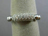 ESTATE .30CT DIAMOND 18KT WHITE GOLD 3D MULTI ROW PAVE WEDDING ANNIVERSARY RING
