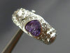 LARGE 1.94CT DIAMOND & AMETHYST 18K WHITE GOLD 3D HEART HANGING CLIP ON EARRINGS
