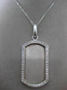 ESTATE EXTRA LARGE 1.22CT DIAMOND 14KT WHITE GOLD ENGRAVABLE TAG PENDANT #17496