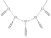 .98CT DIAMOND 14KT WHITE GOLD 3D ROUND BEZEL MULTI BAR CHANDELEIR LOVE NECKLACE