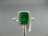 WIDE 1.92CT DIAMOND & AAA EMERALD 14KT WHITE GOLD FILIGREE HALO ENGAGEMENT RING