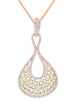 LARGE 2.45CT DIAMOND 18KT YELLOW & ROSE GOLD INFINITY TEAR DROP FLOATING PENDANT
