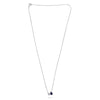 1.35CT DIAMOND & AAA SAPPHIRE 14K WHITE GOLD 3D PEAR SHAPE & ROUND LOVE NECKLACE