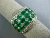 LARGE 9.66CT DIAMOND & AAA EMERALD 18KT 2 TONE GOLD ROUND & OVAL MULTI ROW RING