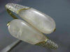 ESTATE WIDE 2.0CT DIAMOND & AAA WHITE QUARTZ 14KT YELLOW GOLD CRISS CROSS BANGLE