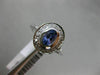 WIDE 1.16CT DIAMOND & AAA OVAL TANZANITE 14KT WHITE GOLD 3D HALO ENGAGEMENT RING