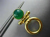 ESTATE GREEN AGATE 14K YELLOW GOLD 3D HANDCRAFTED CIRCLE OF LIFE EARRINGS #25291