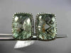 ESTATE LARGE 14.67CT DIAMOND & GREEN AMETHYST 14KT BLACK GOLD 3D HALO EARRINGS