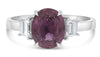LARGE 2.97CT DIAMOND & AAA PINK SAPPHIRE PLATINUM 3D OVAL 3 STONE ENAGEMENT RING