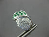 ESTATE LARGE 3.36CT DIAMOND & EMERALD 18K WHITE GOLD 3D CLIP ON HANGING EARRINGS