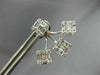 ESTATE LARGE .39CT DIAMOND 18K WHITE GOLD FLOWER FOUR STONE STUD JACKET EARRINGS