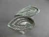 ESTATE LARGE 1.26CT DIAMOND 14KT WHITE GOLD 3D MULTI DOUBLE LEAF OPEN FUN RING