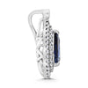 1.77CT DIAMOND & AAA SAPPHIRE 14KT WHITE GOLD 3D PEAR SHAPE DOUBLE HALO PENDANT