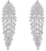 ESTATE LARGE 7.28CT DIAMOND 18K WHITE GOLD 3D MULTI LEAF FLOWER HANGING EARRINGS