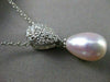 ESTATE .38CT DIAMOND & AAA SOUTH SEA PEARL 14KT WHITE GOLD DROP PENDANT #1424