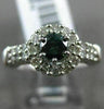 ESTATE .59CT WHITE & BLUE DIAMOND 14KT WHITE GOLD SOLITAIRE HALO ENGAGEMENT RING