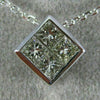 ESTATE 1.2CT PRINCESS DIAMOND 14K WHITE GOLD 3D CLASSIC INVISIBLE PENDANT #18504