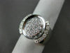 ANTIQUE LARGE .62CT ROUND DIAMOND 18KT WHITE GOLD 3D OVAL RING BEAUTIFUL! #22508