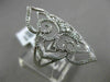 ESTATE LARGE .46CT ROUND DIAMOND 14KT WHITE GOLD OPEN FILIGREE FLUER DE LIS RING