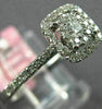 ESTATE .43CT DIAMOND 18KT WHITE GOLD 3D ROUND CLUSTER SQUARE HALO FUN RING
