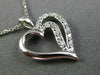 ESTATE .15CT DIAMOND 14KT WHITE GOLD DOUBLE OPEN HEART LOVE PENDANT WITH CHAIN