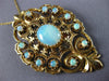ANTIQUE LARGE VICTORIAN FIERY OPAL 14KT YELLOW GOLD FILIGREE PIN PENDANT #20240