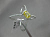 ESTATE LARGE .73CT DIAMOND & AAA YELLOW SAPPHIRE 14K WHITE GOLD 3D HALO FUN RING