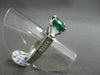 ESTATE LARGE 2.69CT DIAMOND & AAA ROUND EMERALD PLATINUM CLASSIC ENGAGEMENT RING