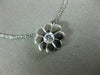 ESTATE .17CT DIAMOND 18KT WHITE GOLD 3D CLASSIC FLOWER SOLITAIRE PENDANT #23001